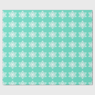 Christmas at Tiffanys Aqua Blue Snowflakes Wrapping Paper