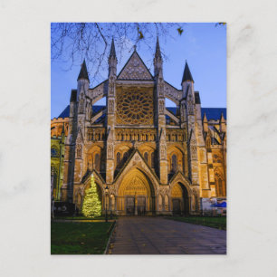 Christmas at Westminster Abbey, London UK Post Postcard