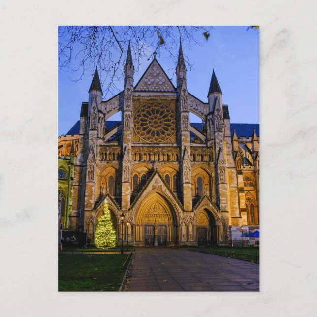 Christmas at Westminster Abbey, London UK Post Postcard (Front)
