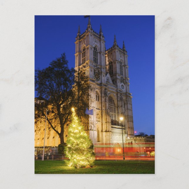 Christmas at Westminster Abbey, London UK Postcard (Front)