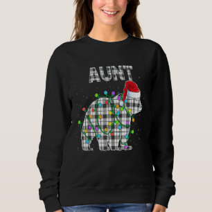 Christmas Aunt Bear Black White Plaid Xmas Matchin Sweatshirt