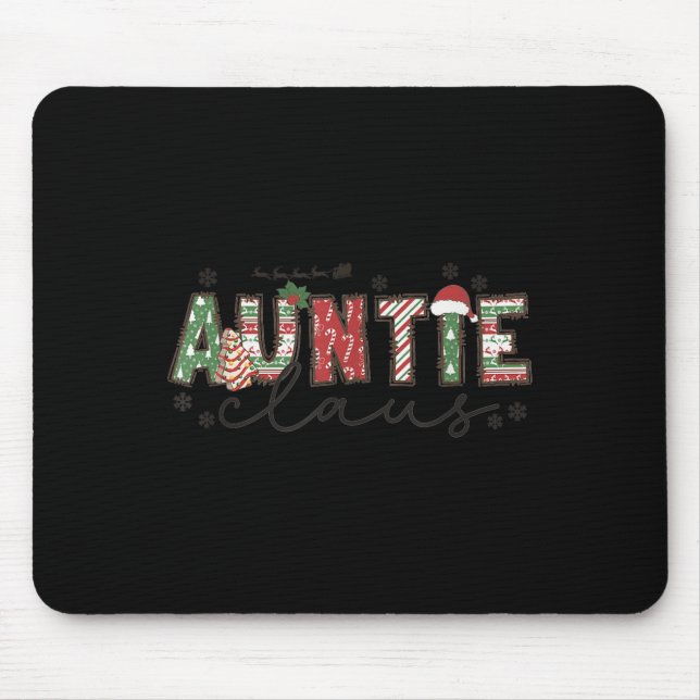 Christmas Auntie Claus Xmas Pyjamas Aunt Announcem Mouse Mat (Front)