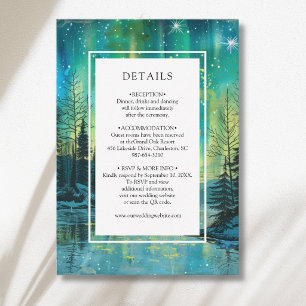 Christmas Aurora Lake Forest Night Sky Details Enclosure Card