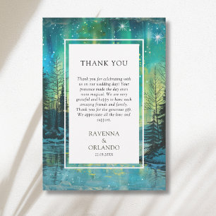 Christmas Aurora Lake Forest Night Thank You Card