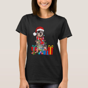 Christmas Australian Cattle Dog Xmas Lights Santa T-Shirt