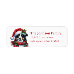 Christmas Australian Shepard Return Address Labels