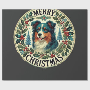 Christmas Australian Shephard Wrapping Paper