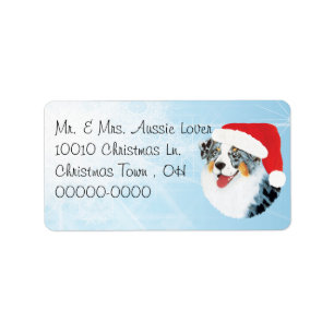 Christmas Australian Shepherd Address Label