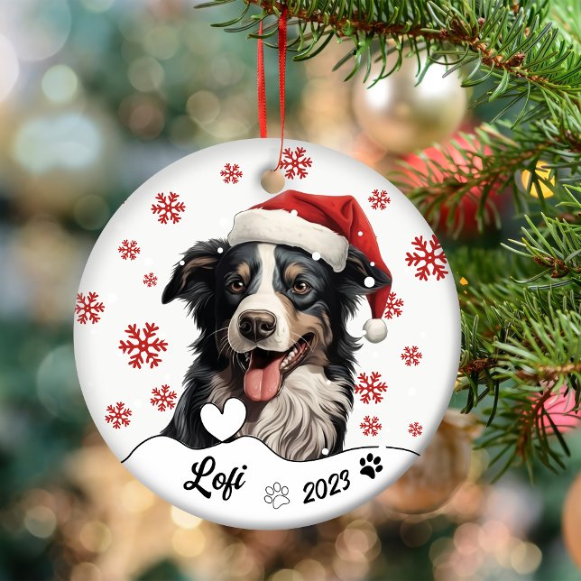 Christmas Australian Shepherd Dog Personalised Ceramic Tree Decoration (Creator Uploaded)