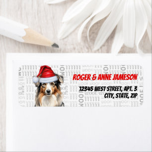 Christmas Australian Shepherd Dog Return Address