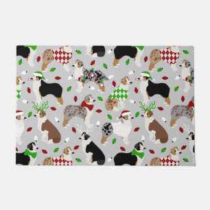 Christmas Australian Shepherd Doormat