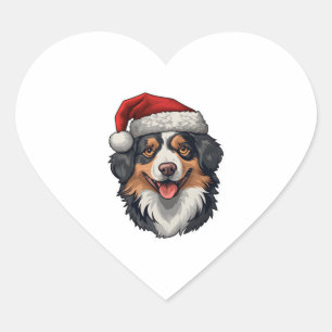 Christmas Australian Shepherd Heart Sticker