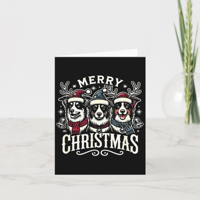 Christmas Australian Shepherd Santa Hat Aussie Chr Card (Front)
