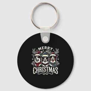 Christmas Australian Shepherd Santa Hat Aussie Chr Key Ring