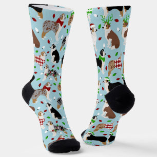Christmas Australian Shepherd Socks