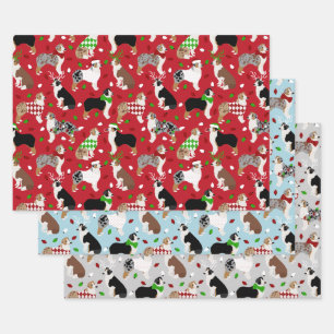 Christmas Australian Shepherd Wrapping Paper Sheet