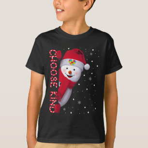 Christmas Autism Awareness Shirt Choose Kind Snowm