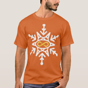 Christmas Autism Awareness Snowflake Gold Infinity T-Shirt