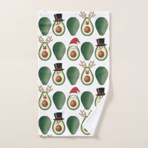 Christmas Avocado Frosty, Rudolph, and Santa Hand Towel