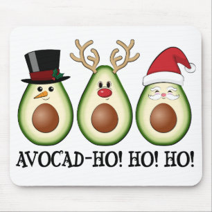 Christmas Avocado Frosty, Rudolph, and Santa Mouse Mat
