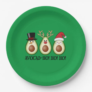 Christmas Avocado Frosty, Rudolph, and Santa Paper Plate