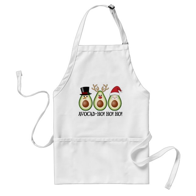 Christmas Avocado Frosty, Rudolph, and Santa Standard Apron (Front)