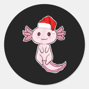 Christmas Axolotl  Classic Round Sticker