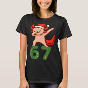 Christmas Axolotl Dabbing 67 Meme Six Seven Funny T-Shirt