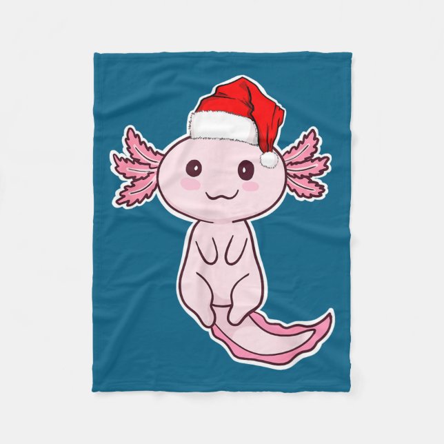 Christmas Axolotl  Fleece Blanket (Front)