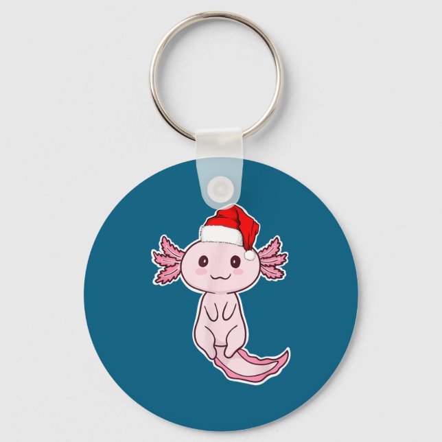 Christmas Axolotl  Key Ring (Front)