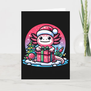 Christmas Axolotl Santa Hat Boy Girl Kids Xmas Axo Card