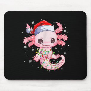 Christmas Axolotl Santa Hat Lights Japanese Cute A Mouse Mat