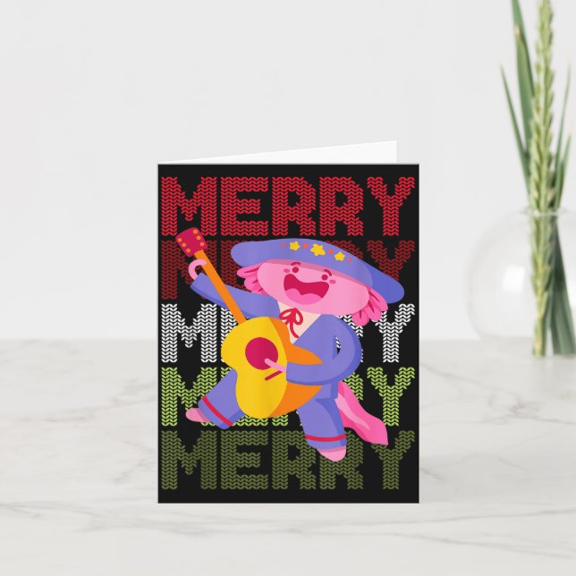 Christmas Axolotl Ugly Sweater Funny Christmas Sno Card (Front)