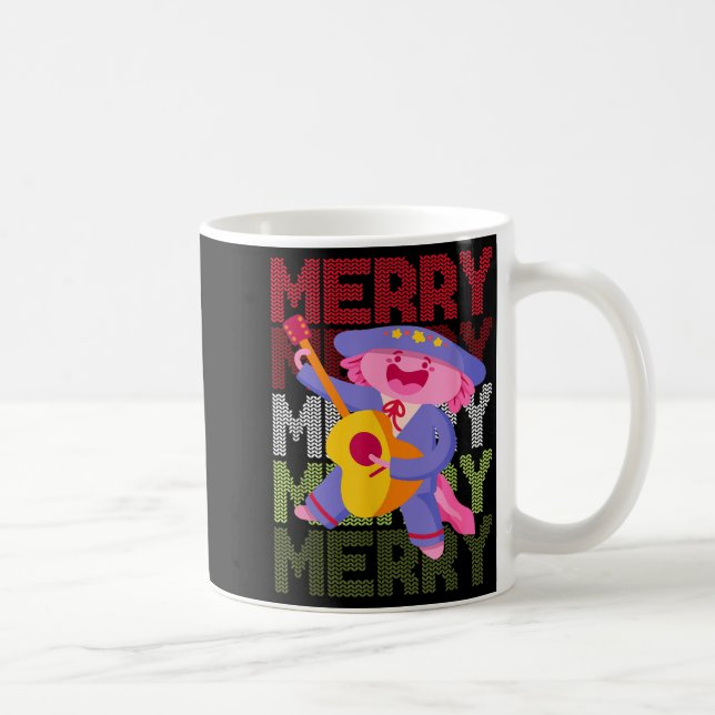 Christmas Axolotl Ugly Sweater Funny Christmas Sno Coffee Mug (Right)