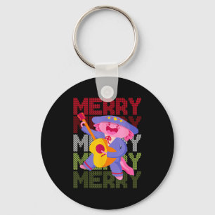 Christmas Axolotl Ugly Sweater Funny Christmas Sno Key Ring