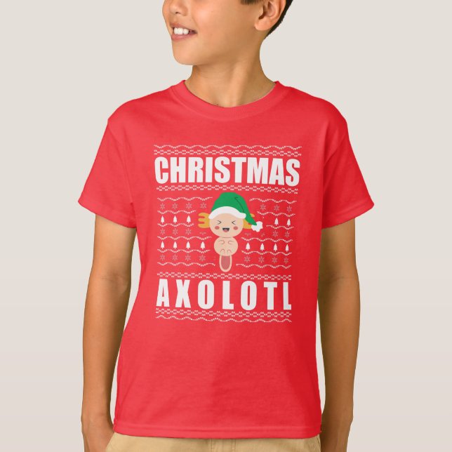 Christmas Axolotl Ugly Xmas Sweater (Front)