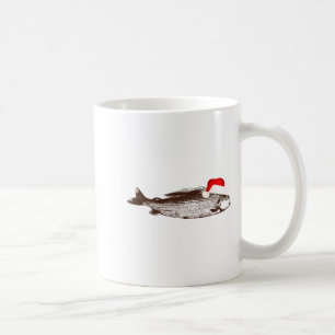 Christmas B Fishing Wearing Santa Hat Coffee Mug