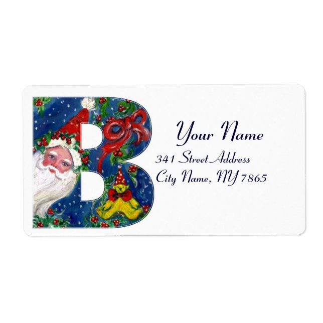 CHRISTMAS B LETTER / SANTA CLAUS WITH RED RIBBON (Front)