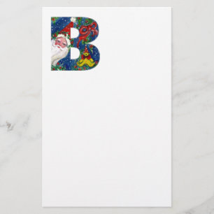 CHRISTMAS B LETTER / SANTA CLAUS WITH RED RIBBON STATIONERY