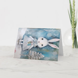 Christmas Baby Animals Bunny Holiday Greeting Card