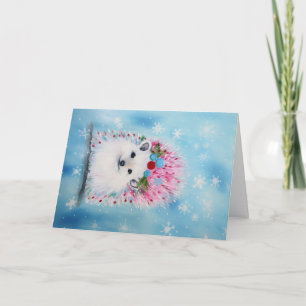 Christmas Baby Animals Hedgehog Holiday  Card