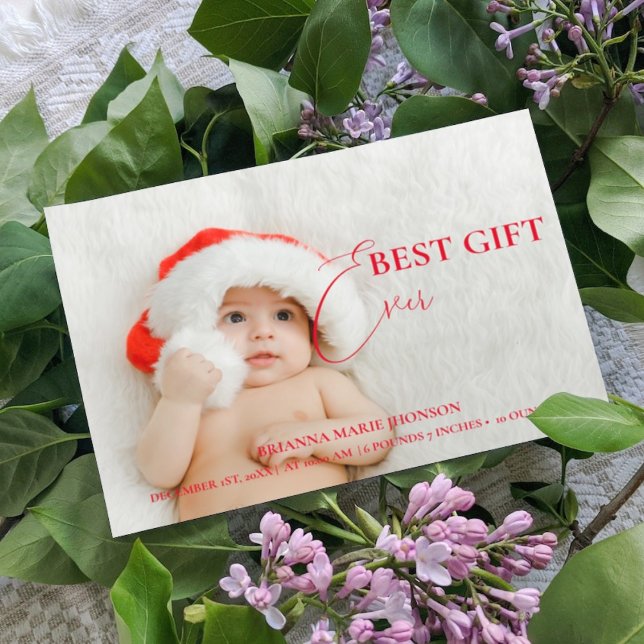 Christmas baby birth announcement & Thank You Card (Creator Uploaded)