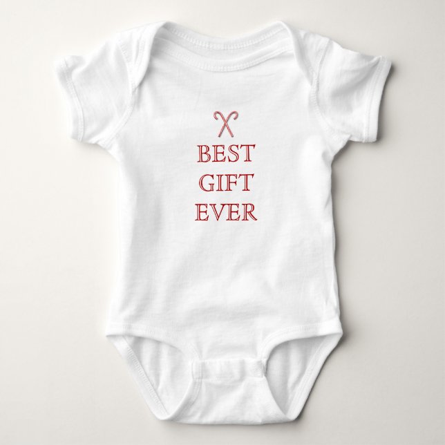 Christmas Baby Bodysuit in White (Front)