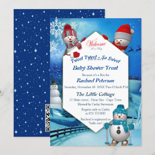Christmas Baby Boy Arrival Invitation