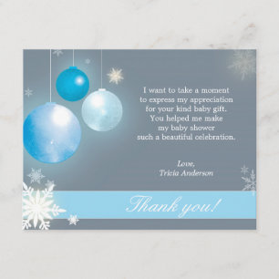 Christmas Baby Boy Baby Shower Thank You Card