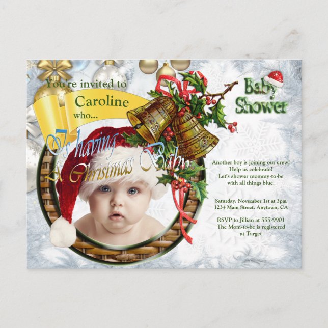 Christmas Baby Boy Shower invitation (Front)