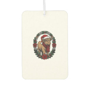 Christmas Baby Calf Vintage Engraving Holiday Shir Car Air Freshener