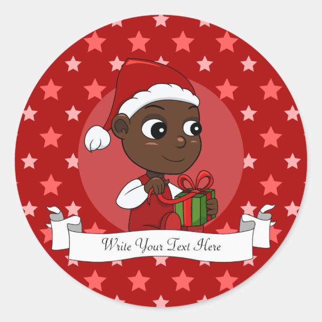 Christmas baby cartoon classic round sticker (Front)