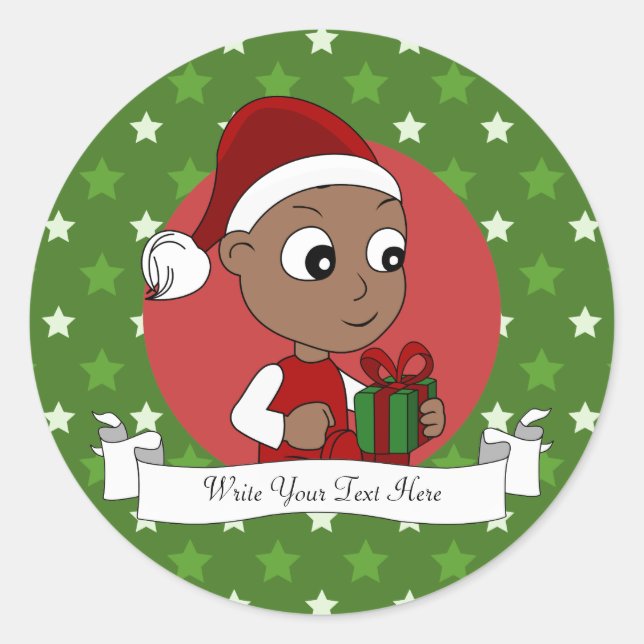 Christmas baby cartoon classic round sticker (Front)