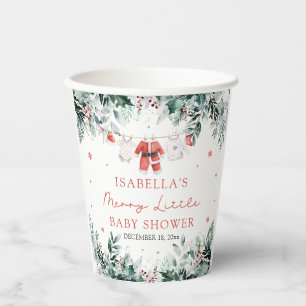 Christmas Baby Clothes Merry Little Baby Shower Paper Cups